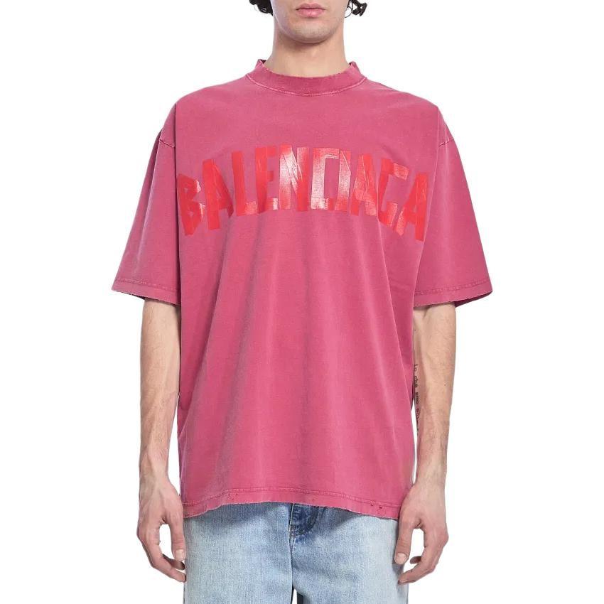 Balenciaga TAPE TYPE T Shirt, Regular Fit Women's Raspberry Red 764235TSVK15003
