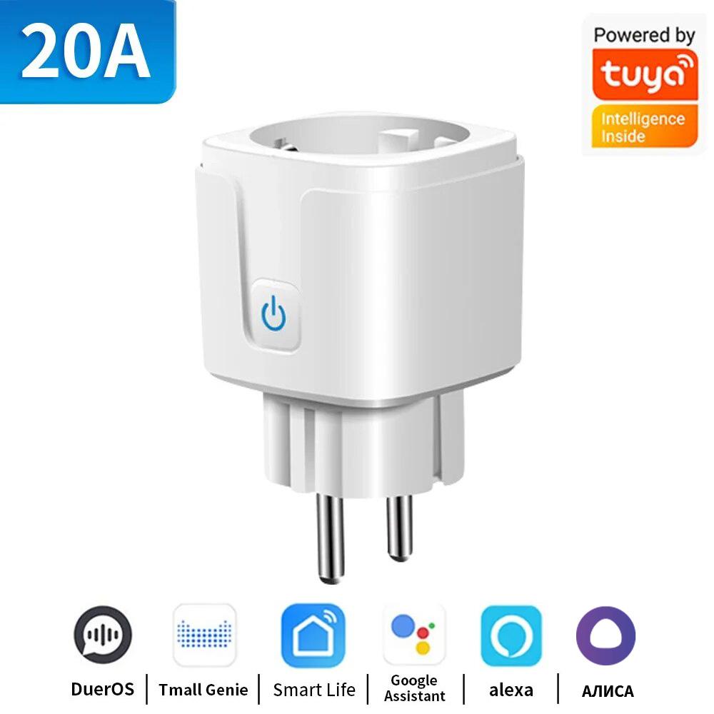 Smart Plug WiFi Socket EU 16A/20A Power Monitor Timing Function Voice Control Work with Alexa Google Home