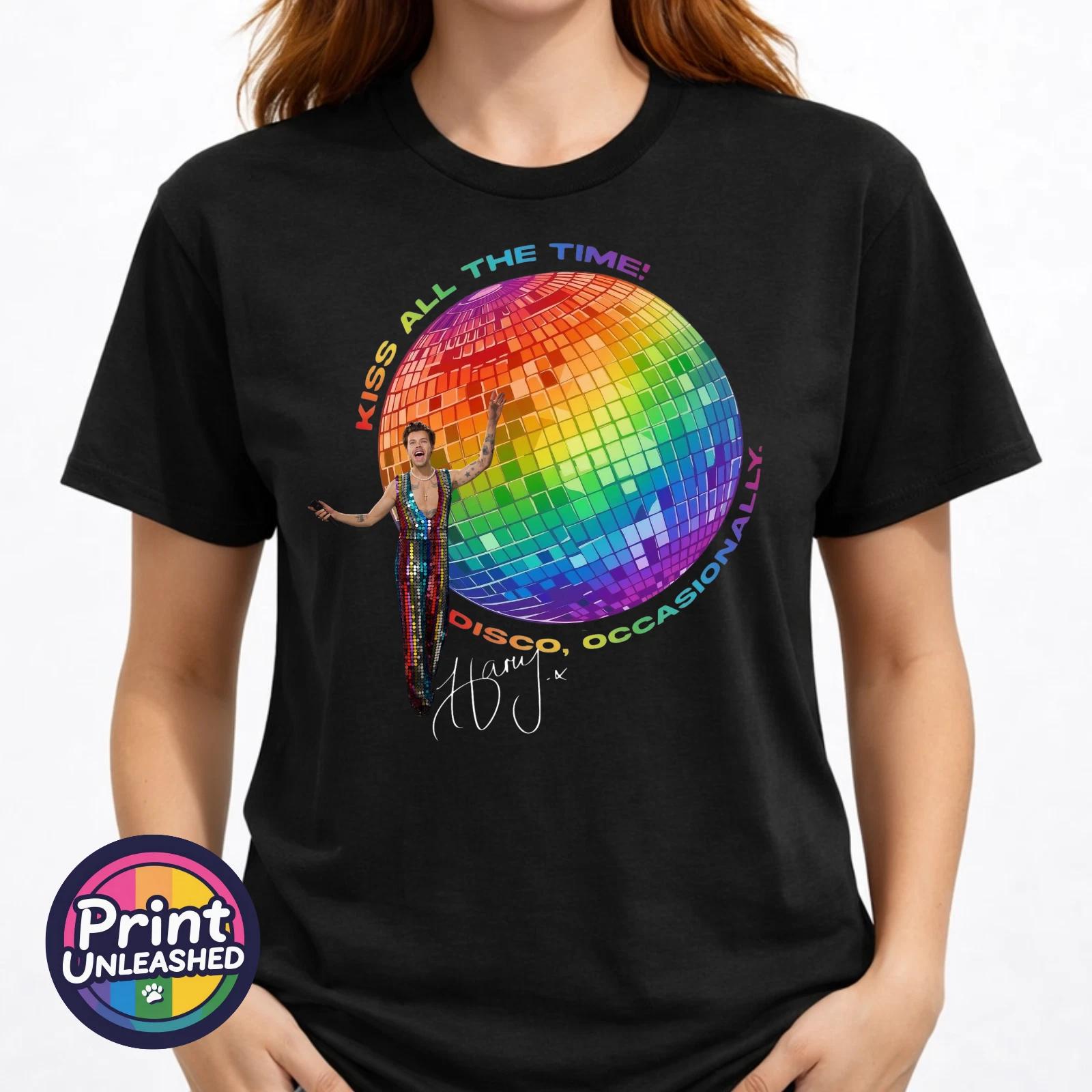 Harry Styles T-Shirt Together Together Rainbow Tee Kiss All The Time Disco S-2XL XL