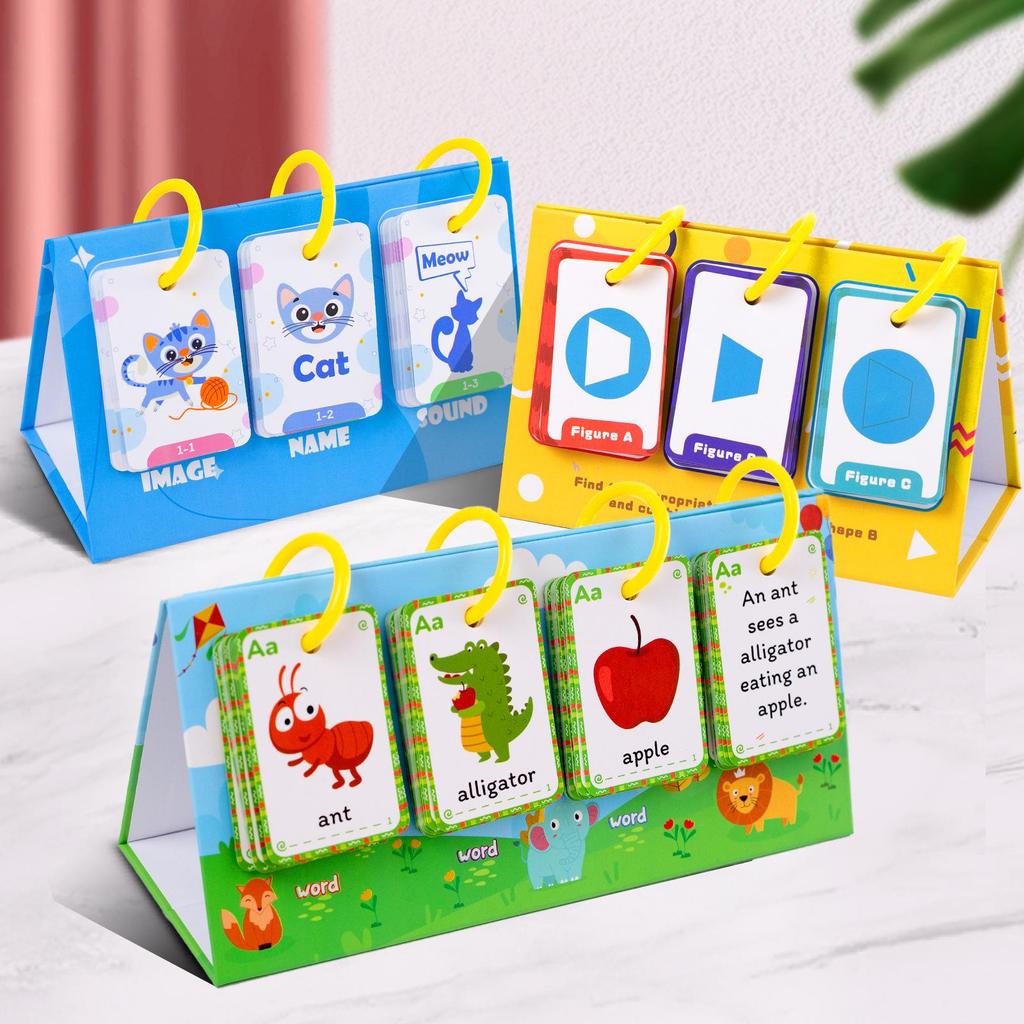 3D English Flashcards for Parent-Child Interaction - Educational Desktop Cards with Pictures and Text for Color Learning.