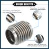 Car Exhaust Flexible Pipe, 50.8x82mm 2"x3.23" Exhaust Flex Connector Pipes Bellows Universal for Car Durable Stainless Steel Silver Tone Automotive