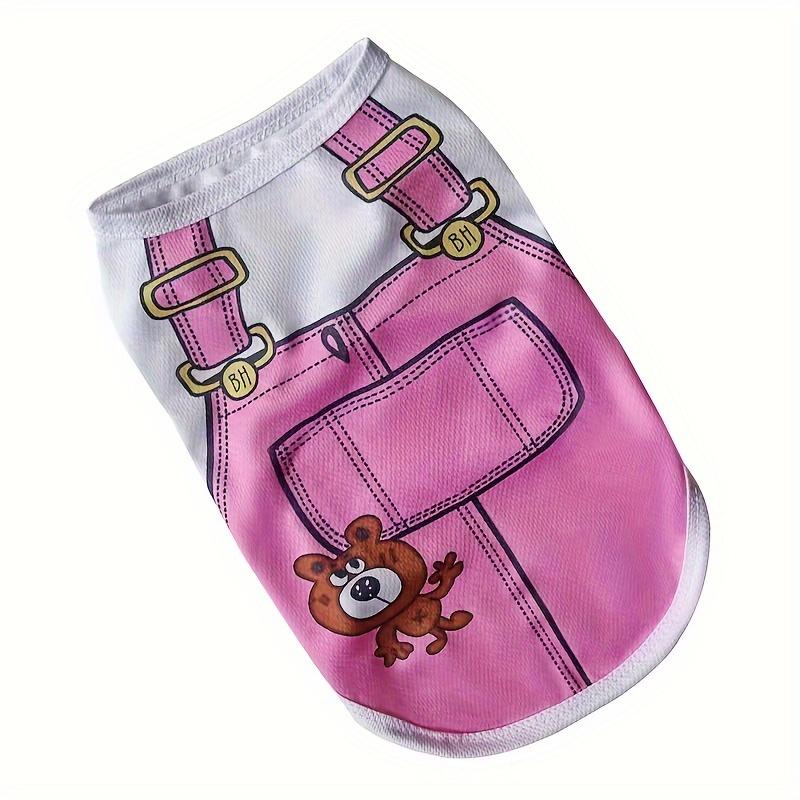 Cute Summer Dog T-Shirt For Small Breeds - Breathable Polyester, Machine Washable, Perfect For Spring/Summer/Fall