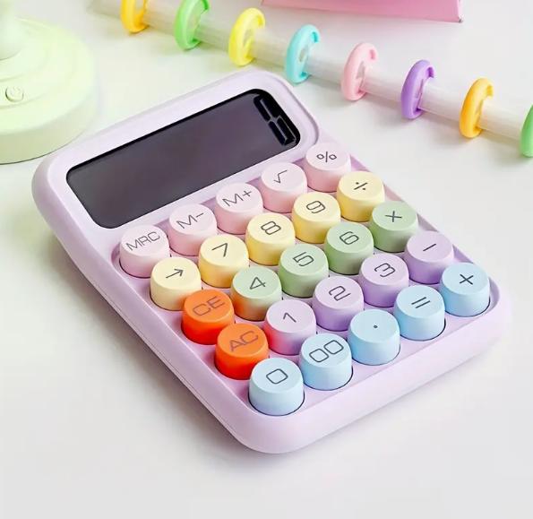 

1pc cute colorful LED display school and office calculator, simple button layout, easy to use, lovely calculator. Size fits all&Plastic лавандовый