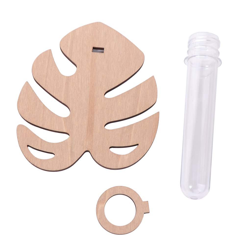 Leaf Shape Hydroponic Vase Wooden Hanging Planter Gifts Wall Hanging Vase  Home/Office Decor