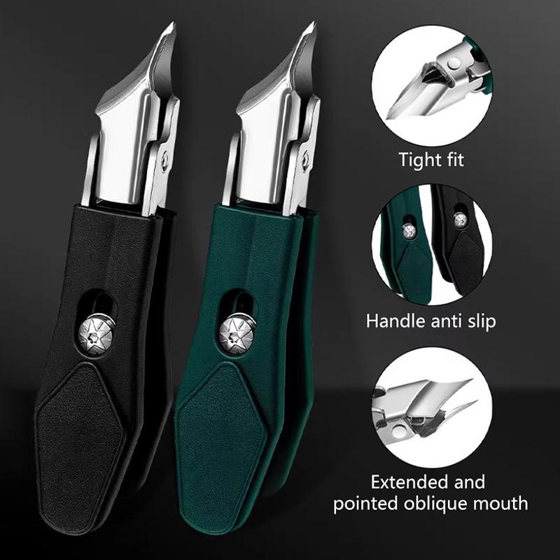 Large Opening Nail Clipper With Slanted Tip High-End Original Anti Splash Single Armor Groove Nail Clipper Thick Toenail Pliers