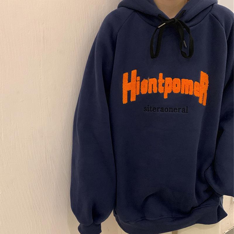 

Autumn Couple Sweatshirt Pullover Women All-match Daily Korean College Teens Hoodies High Street Letter Print Ins Harajuku Basic 3XL