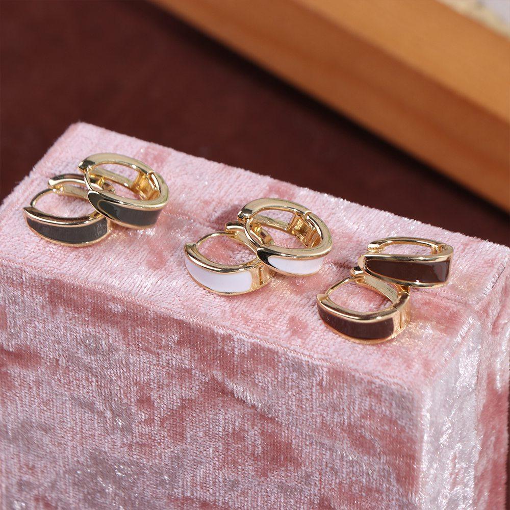 Style Dripping Oil Korean Style Earrings Women Hoop Earrings Huggie Earrings Enamel Ear Buckle