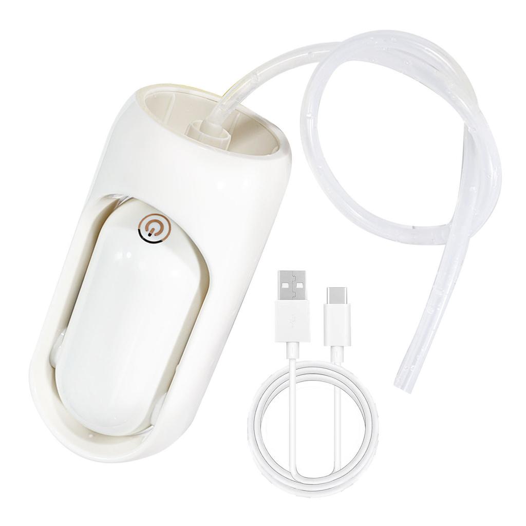 Collapsible Water Pump Foldable Bottle Dispenser Universal USB Charging Safe for Outdoor Camping Milky White with