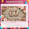 Banner Milestone Birthday Theme Happy 60th Birthday Banner Birthday Celebration Background Feminine Aesthetic For Indoor Event