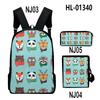 Classic Novelty Funny animals 3D Print 3pcs/Set pupil School Bags Laptop Daypack Backpack Inclined shoulder bag Pencil Case