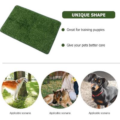 POPETPOP Dog Grass Washable Pet Dog Pee Pads Artificial Grass Patch Dog Potty Training Mat Reusable Bed Pads Absorbing Mat for Pets