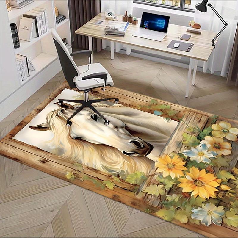 Horse Office Carpet Chair Mat: Large Size, Home Decor Rug for Sofa or Office, Gift Idea Suitable for Bedroom, Living Room & Various Rooms