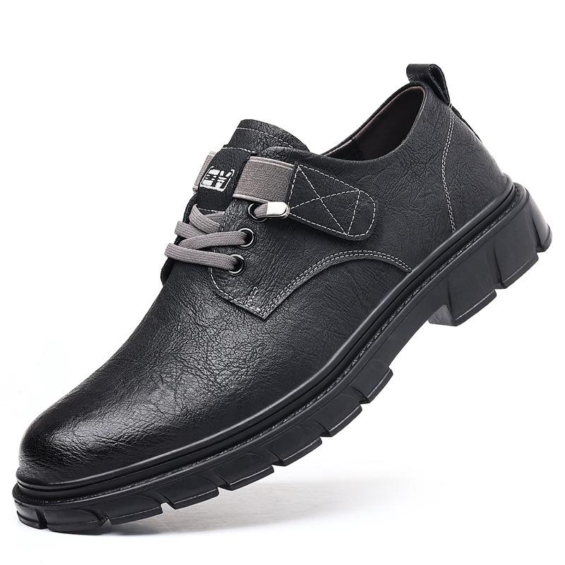 2025 new men's shoes retro men's business leather shoes foot cover platform trend leather shoes