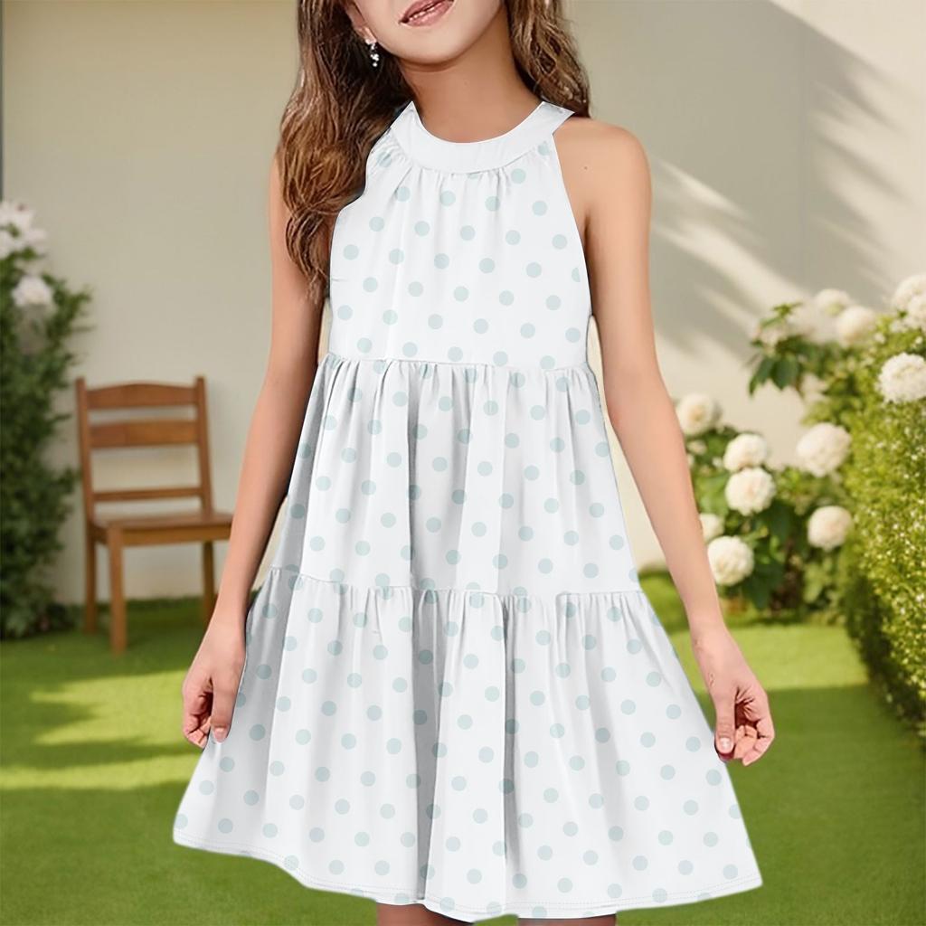 Children's Summer Casual Fashion Round Neck Sleeveless  Dress
