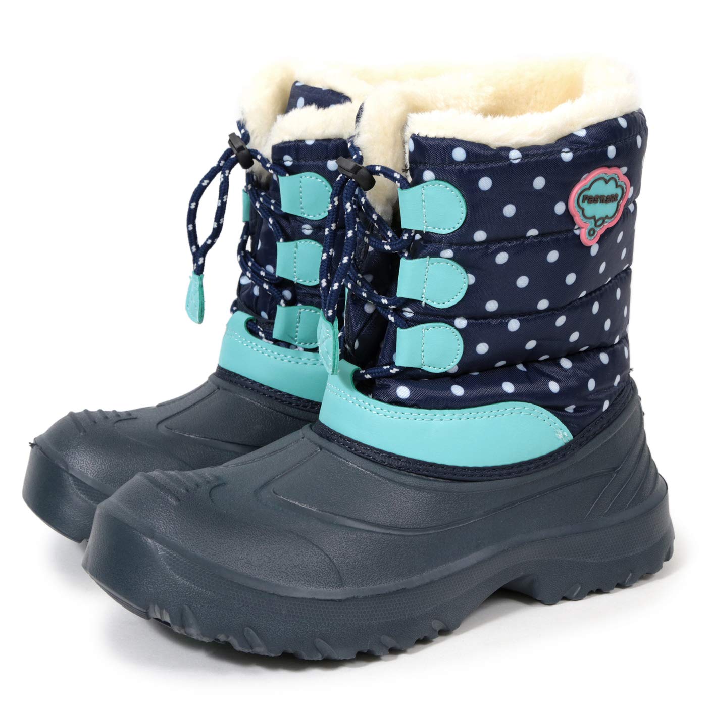 

Akiriko Snow 4cm Waterproof Inner Size 24cm Girls Boots, Down, Cushion, Drawcord, Navy/Blue,