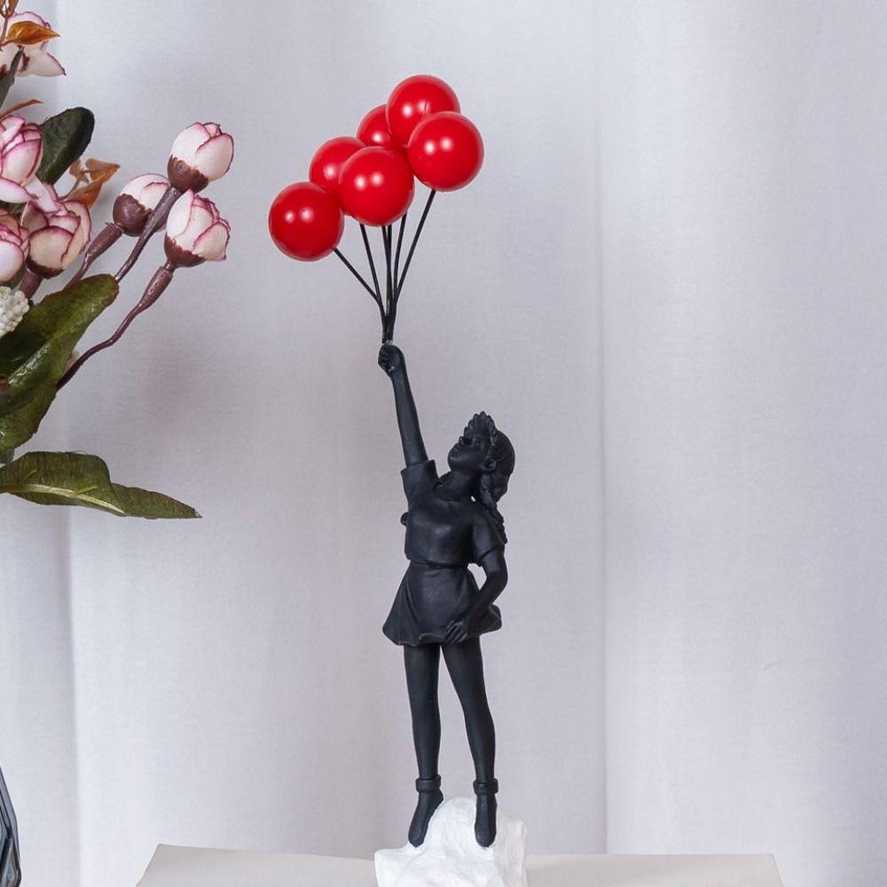 Resin Banksy Figurines for Interior Flower Thrower Statue Sculpture Home Desktop Decor Art Collection Objects