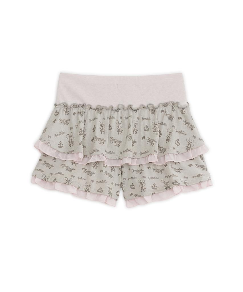 HUG YOUR SKIN Ribbon Tiered Skirt Pants (Pink)