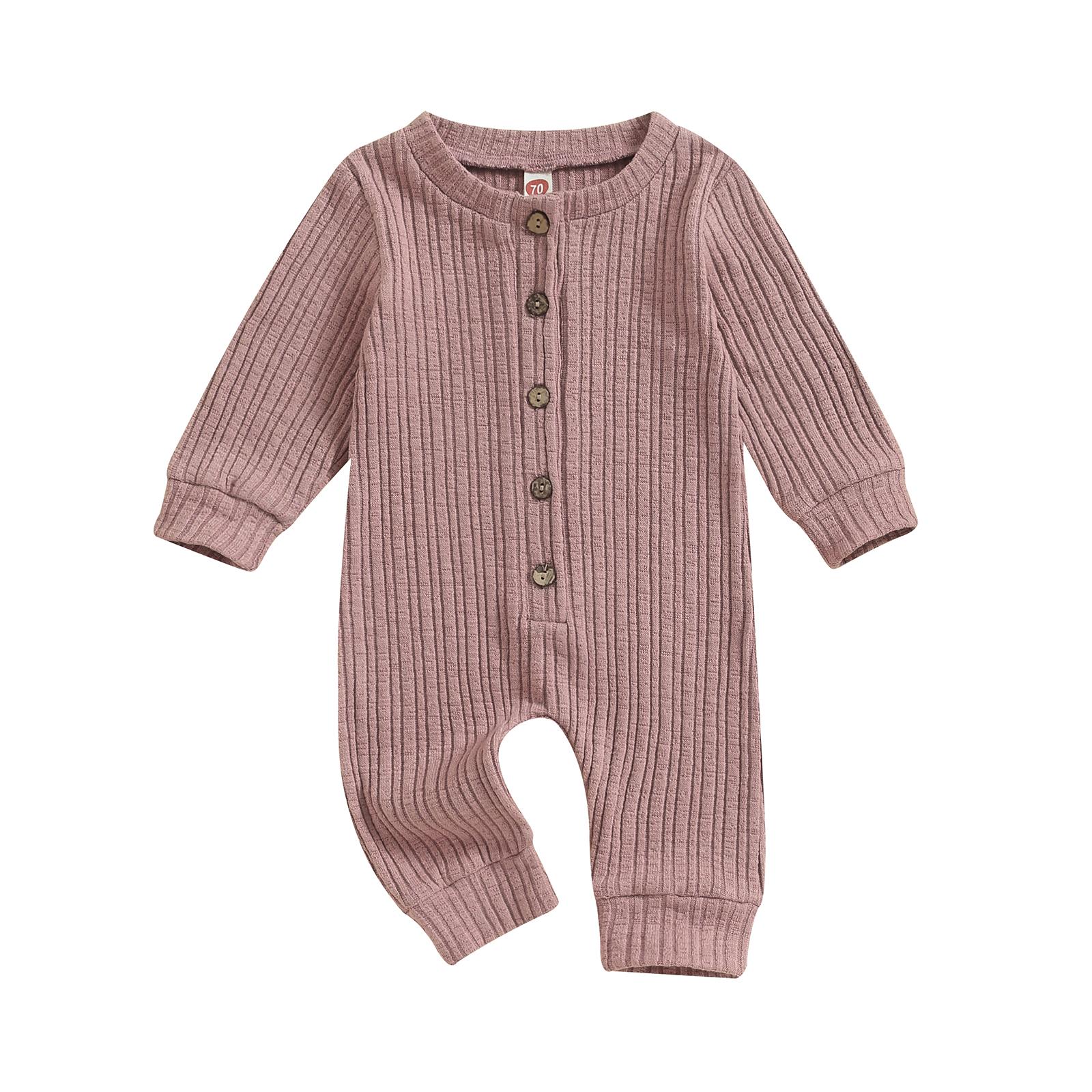 

Комбинезон Генри для малышей, однотонный комбинезон с длинными рукавами, 3 мес, 6, 9, 12, 18 месяцев, штаны для новорожденных, милая осенняя одежда 0-3 Months розовый