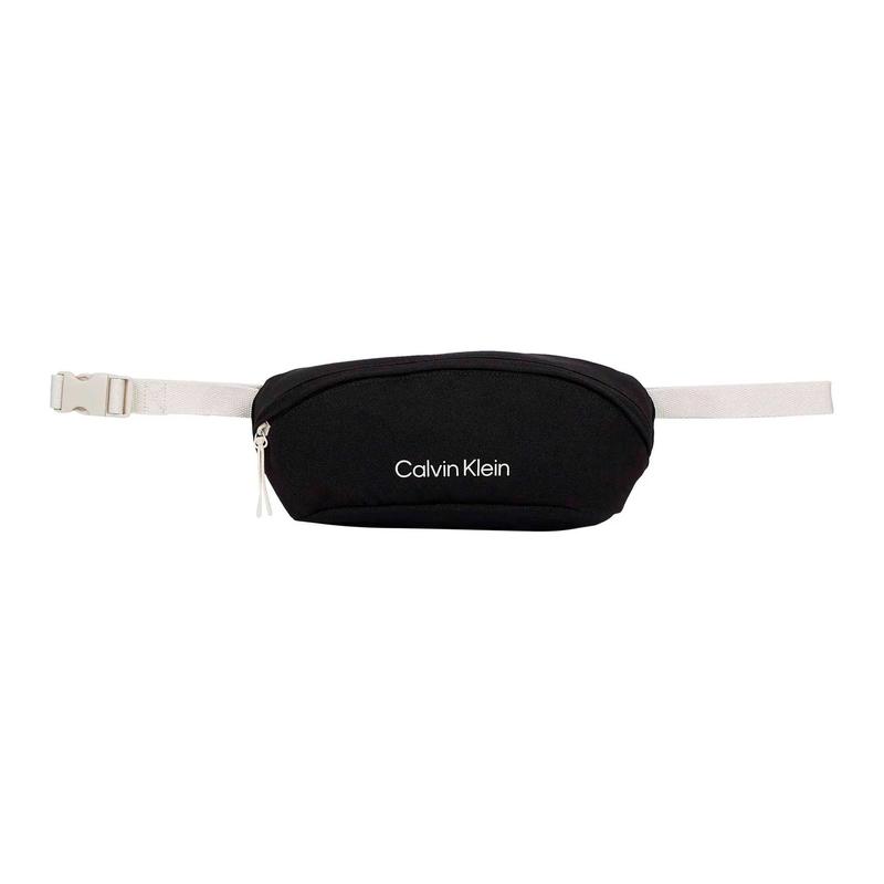 Calvin Klein Brand letter logo zipper closure polyester (polyester fiber) waist bag unisex couple style black чёрный