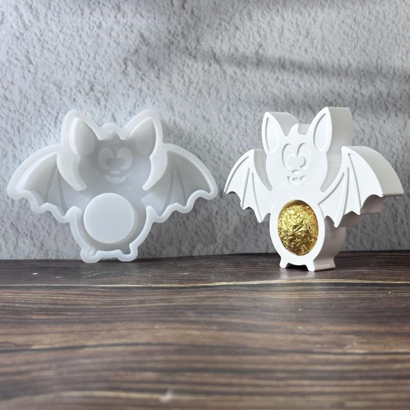 Halloween Themed Bat Silicones Mold for Candy Holder Food Grade with Easy Demolding for Home Decors and Crafts Projects