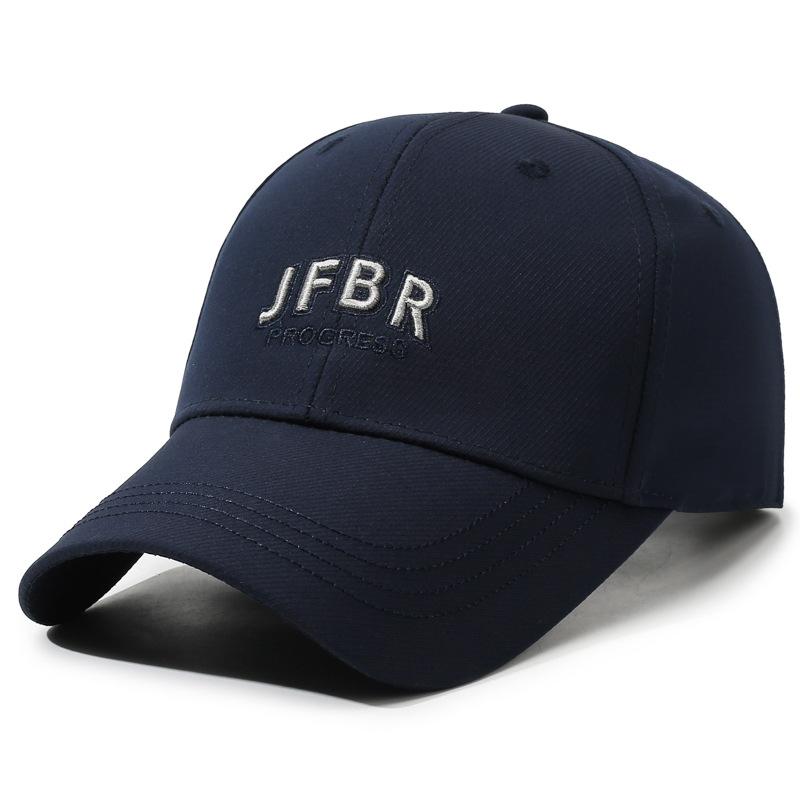 

Letter Embroidered Hard Top Quick-Drying Cap Unisex Spring Summer Sunshade Baseball Cap Темно-синій
