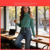 Knit T Shirt For Women With Off Shoulder Design And High Neck Casual Top For Daily Wear