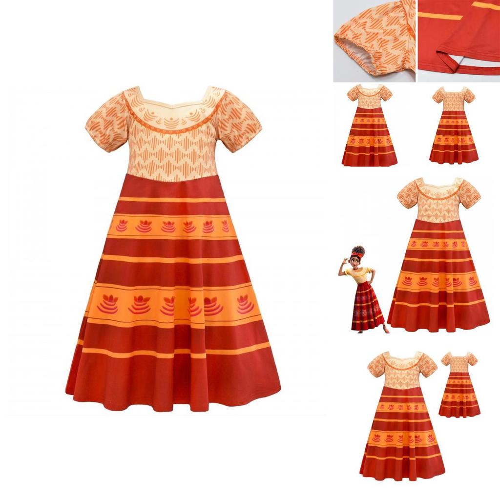 Lebhaftes Encanto Prinzessinnenkleid für Mädchen Perfekt für Partys und Cosplay