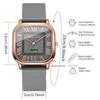 Damen Quadratische Uhren Silikonband Römisches Zifferblatt Quarz Armbanduhr für Damen Uhr