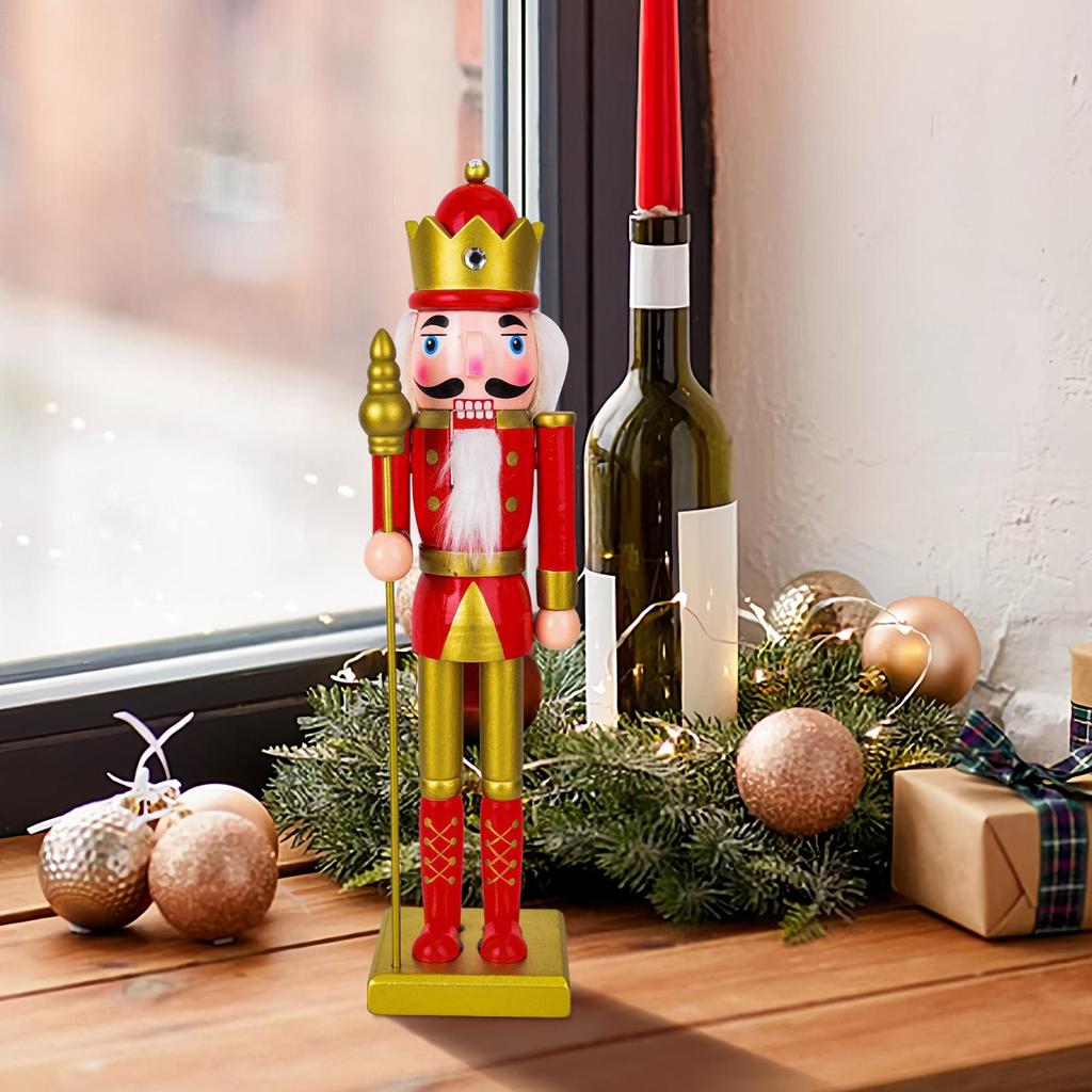 Traditional Wooden Nutcracker Nutcracker Christmas Decor Collectible Festive Decor For Fireplace Counter Countertop Party