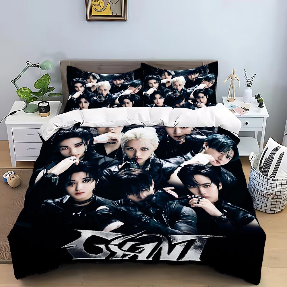 KPOP Duvet Cover Pillowcase S-Stray-K-Kids Bedding Set Adult Boy Girl Bedroom Decoration Children Gift Single Double Large Size