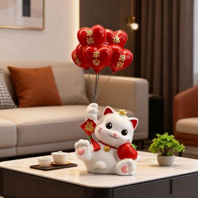 Decorative Cat Statue Resin Animal Sculpture Modern Tabletop Figurine Art Home Decor for Festival Entrance