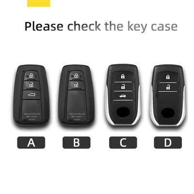 For Toyota Prius Camry Corolla CHR C-HR RAV4 Land Cruiser 2/3 Button Leather Car Key Case Keychain Suede Accessories