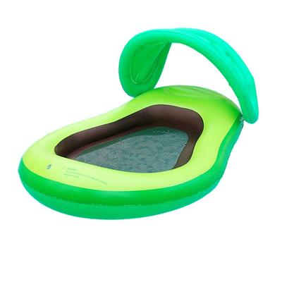 Aufblasbare Poolliege PVC Avocado-Form mit Sonnenschutznetz Pool aufblasbare Liege für Wasserunterhaltung