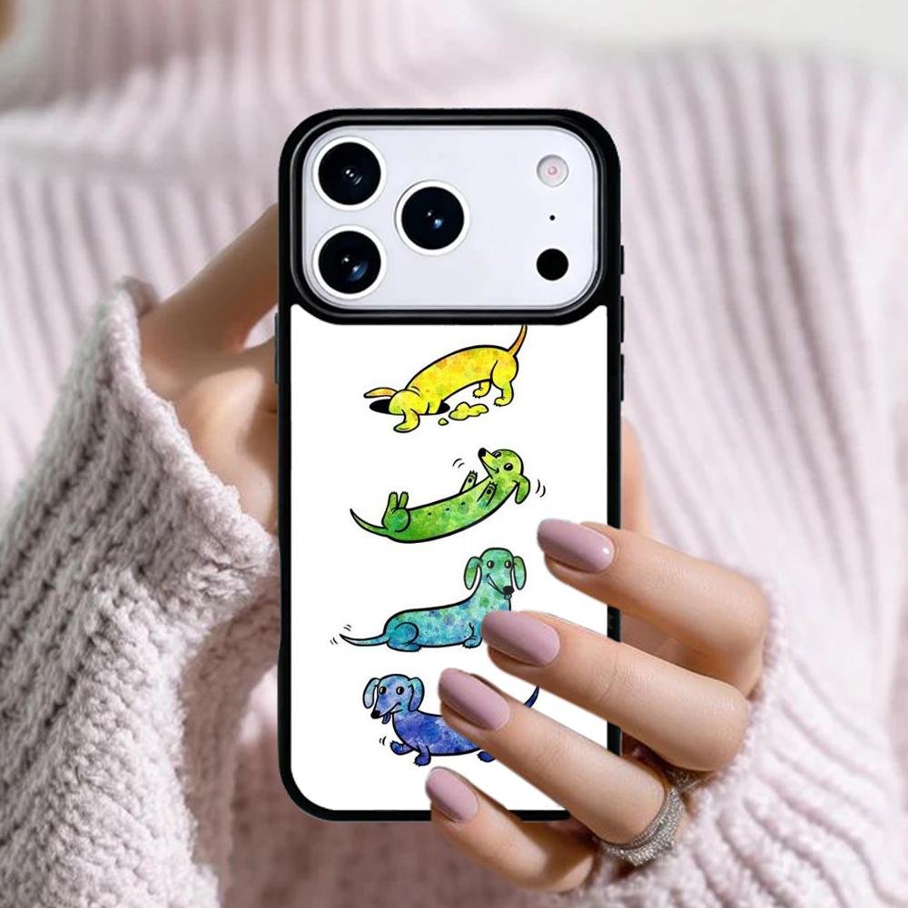 Cute Dachshund Dog Phone Case For Apple iPhone 17 Air 16E 15 14 Plus 13 12 11 Pro Max Mini Funda Cover