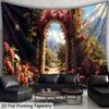Romantic Garden Archway Digital Printing Polyester Wall Tapestry Suitable For Use In Living Rooms Bedrooms Offices Bars Party