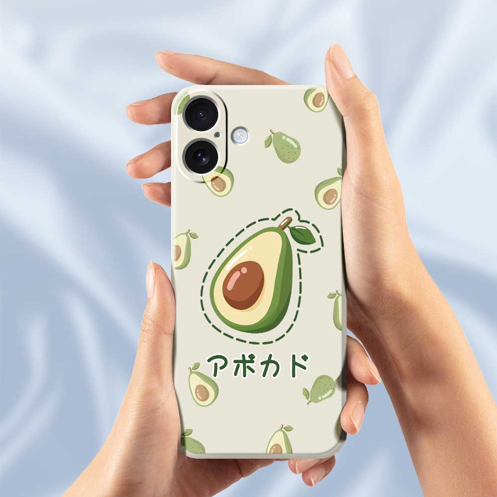For iPhone 17 Case Avocados Pattern Printing Straight Edge TPU Phone Back Cover