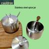 Kryddburk i rostfritt stål med sked