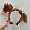 Soft Horse Hair Hoop Sweet Pony Doll Headpiece Creative Mascot Plush Headband  Role Play