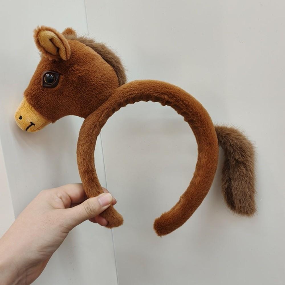 Soft Horse Hair Hoop Sweet Pony Doll Headpiece Creative Mascot Plush Headband  Role Play