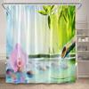 Zen Shower Curtain Natural Flowers Butterfly Grey Stone Reflection Spa Scenery Home Bathroom Decor Polyester Fabric Bath Curtain