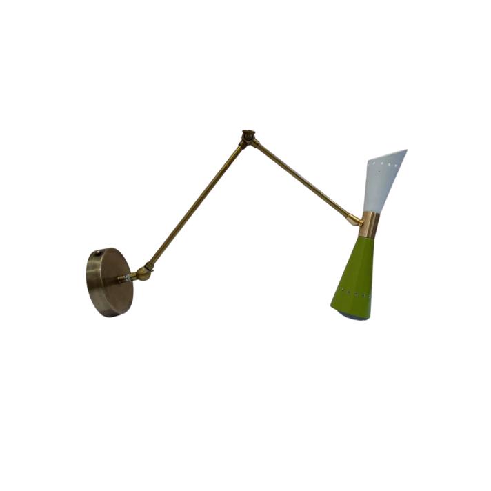 Smirnova Wall Fixture 1950's Mid Century Modern Brass Italian Light Sconce