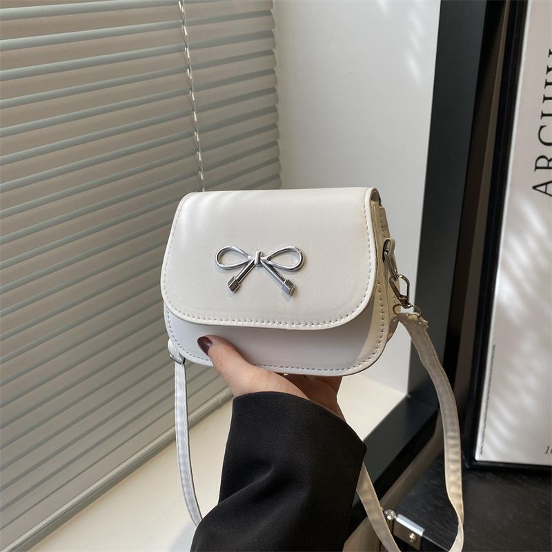 Premium Sense Popular Bag New Women's Bag Temperament Bow Shoulder Bag Personalized Fashion Versatile Messenger Bag