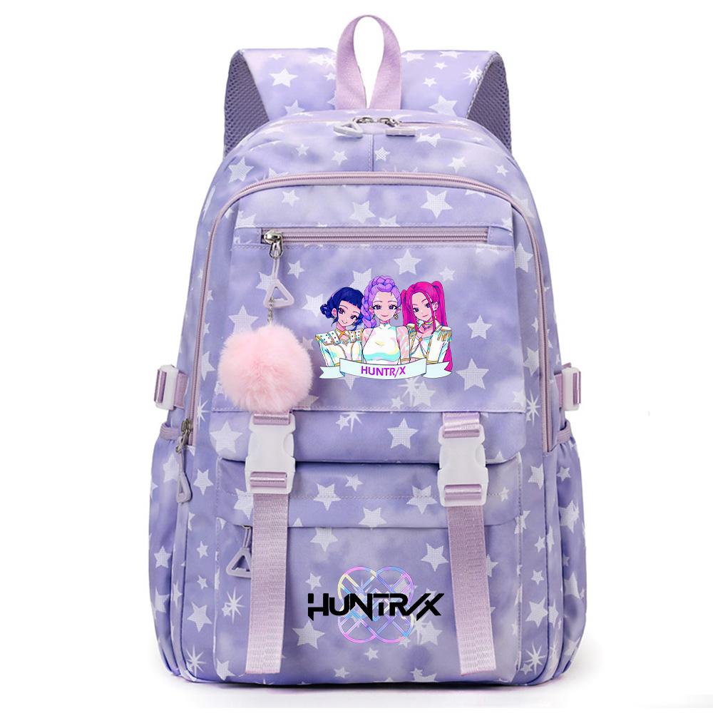 Cute Anime K-Pop Demon Hunters Printed Backpack for Teenager Student Girl Boy Bookbag Schoolbag Large Capacity Waterproof Travel Bag Gift Rucksak