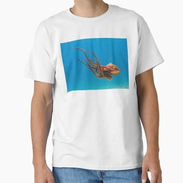 Blue Ocean Sea Monster Octopus Classic TShirt Made In UsaAus TShirt S2xl S