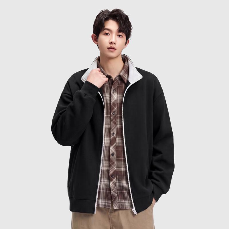 JEEP Men's Stand-Up Collar Color-Block Cardigan Sweatshirt Jacket
