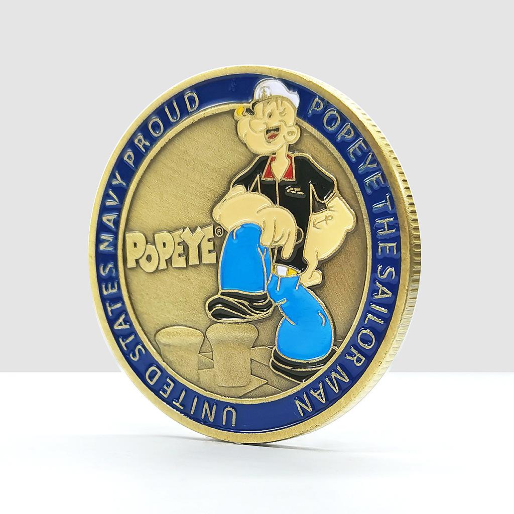 Монета Папай, Военно-морской Военно-морской Военно-морской Военно-морской Медаль чести из бронзы, Памятная медаль, Значок, Игрушечная монета