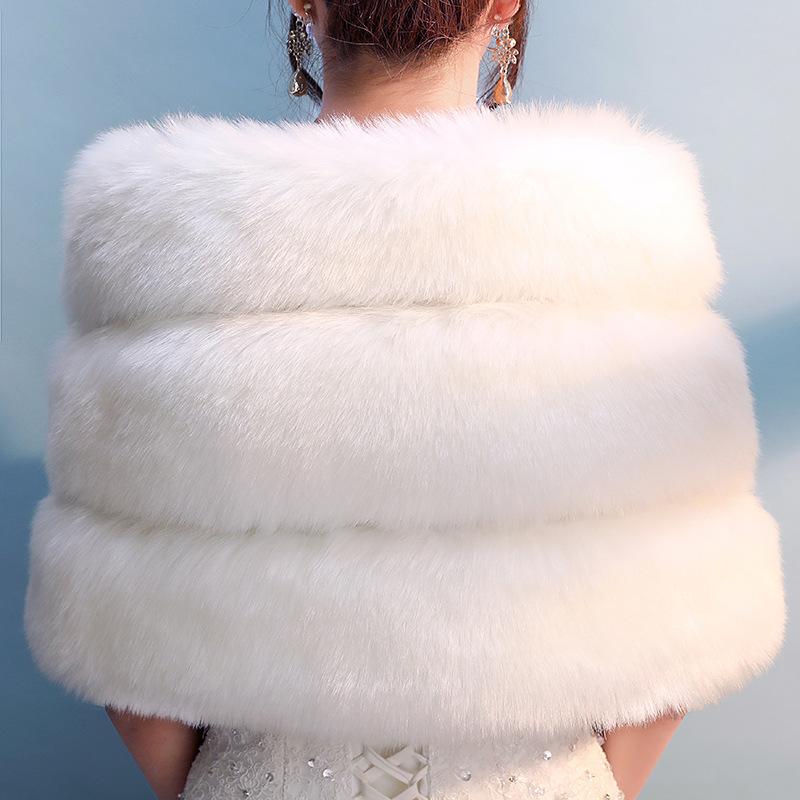 Şal de Mireasă Fură de Blană Faux Blan Wrap Rochie de Seară Bolero Pelerina Nunta Şal Iarnă Pelerina Mireasă