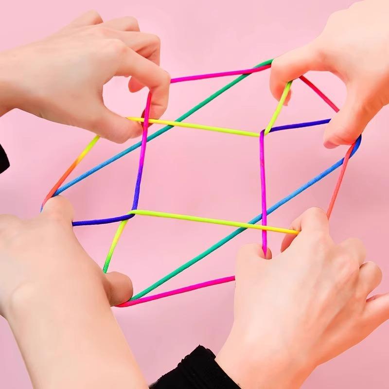 Children's Flower RopeStudent Rainbow Colored Rope Picking Flower RopeWeaving Flower Rope Toys