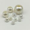 Beige Imitation Large Hole Pearls, Straight Hole Plastic Beads for DIY Jewelry & Bag Accessories