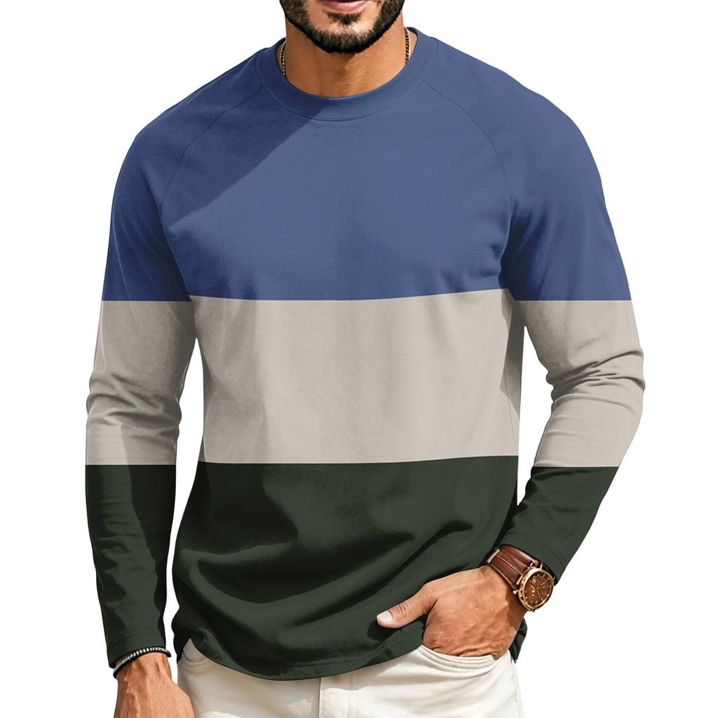 Herren Raglan Langarm T-Shirt mit Rundhalsausschnitt Lässiges T-Shirt für den Alltag